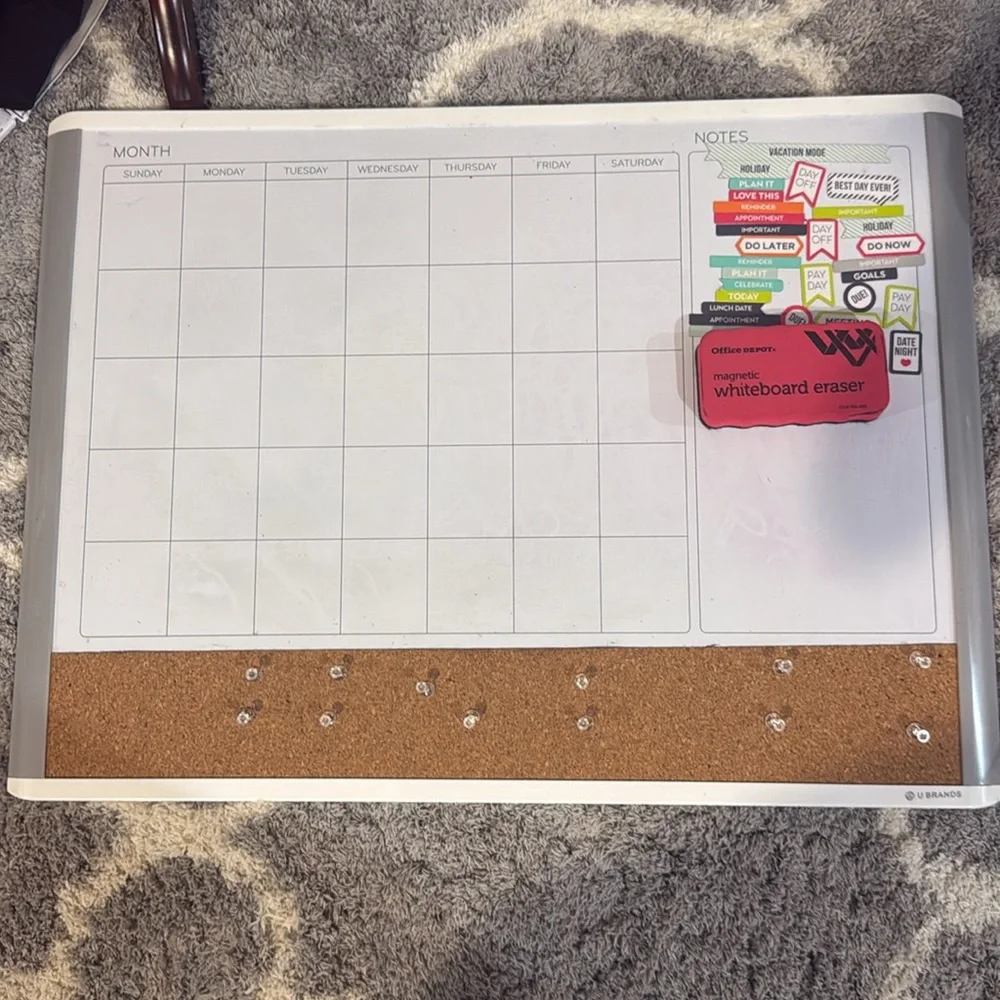 Amazon White and Tan Home Office Calendar